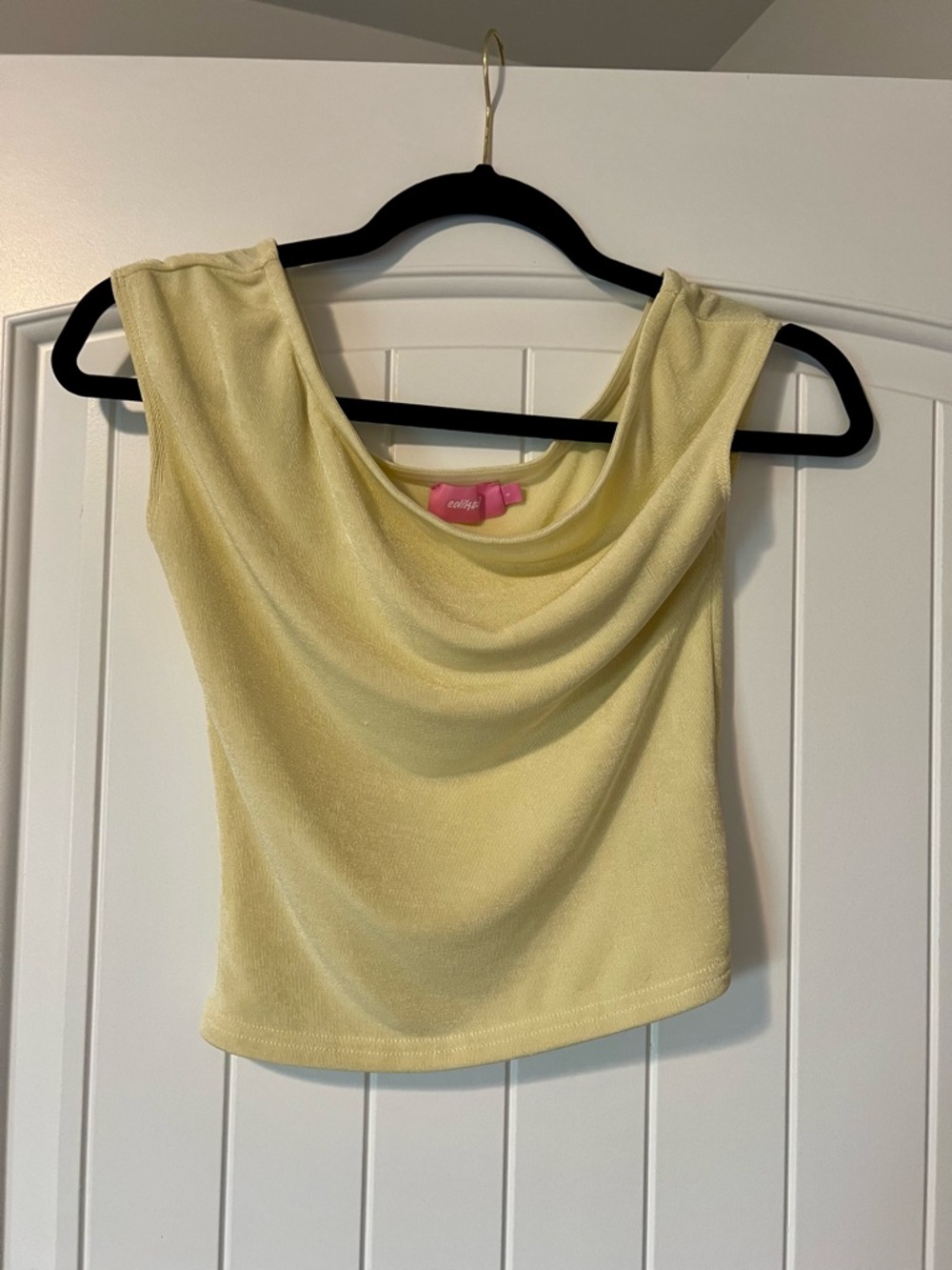 Edikted Pale Yellow Draped Neck Camisole
